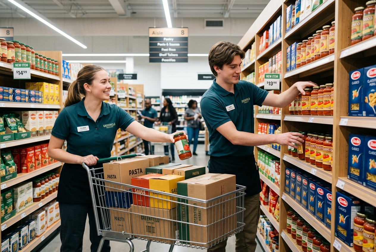 TopShelf retail team stocking supermarket shelves